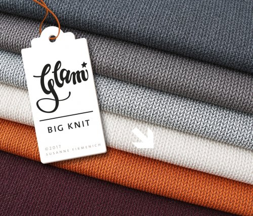 Bio Jacquard Jersey - Big Knit Knit - natur/hellbraun - GLAM - Hamburger Liebe